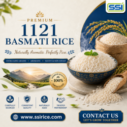 Premium 1121 Basmati Rice – Extra Long Grains, Naturally Aromatic | SSI Rice