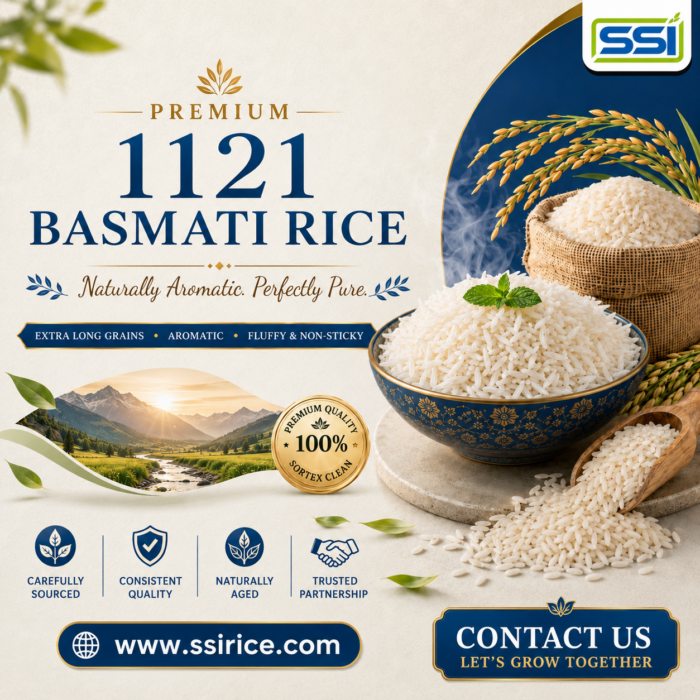 Premium 1121 Basmati Rice – Extra Long Grains, Naturally Aromatic | SSI Rice