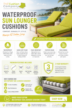 Waterproof Sun Lounger Cushions – Custom Outdoor Sun Lounge Cushions NZ