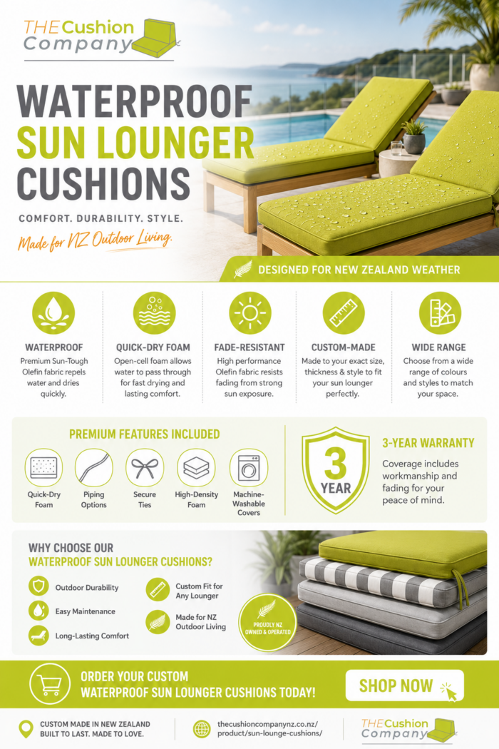 Waterproof Sun Lounger Cushions – Custom Outdoor Sun Lounge Cushions NZ