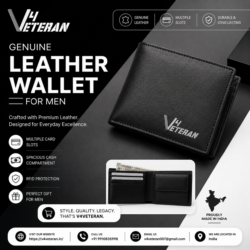 Premium Genuine Leather Wallet for Men – Built with Veteran Pride