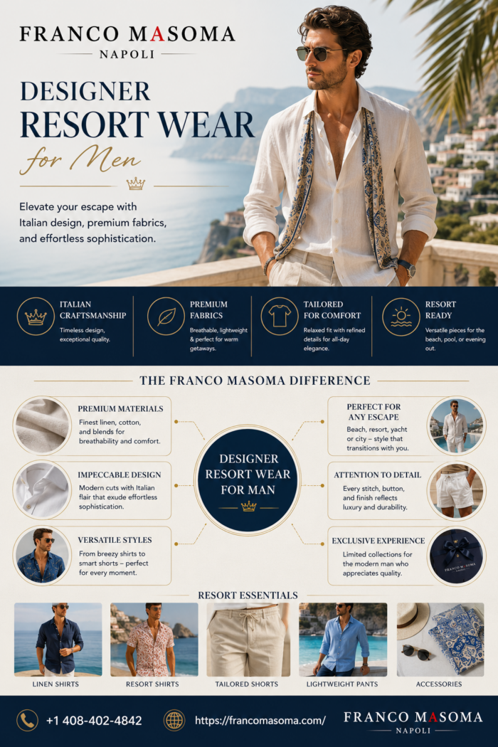 Designer Resort Wear for Man | Luxury Vacation Style by Franco Masoma