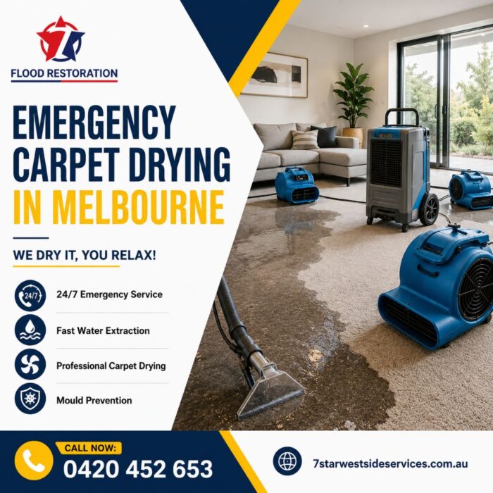 Emergency Carpet Drying in Melbourne | 24/7 Wet Carpet Restoration