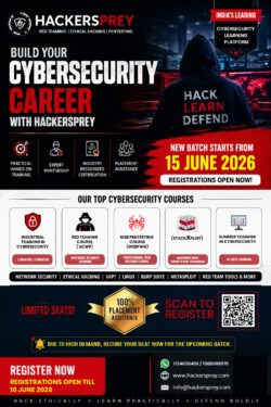 Registrations Now Open for Hackersprey’s Upcoming Cybersecurity Batches