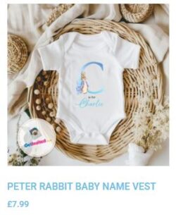 Peter Rabbit Baby Name Vest