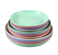 Kitchen Wheat Straw Plastic Eco-friendly Dinner Plates