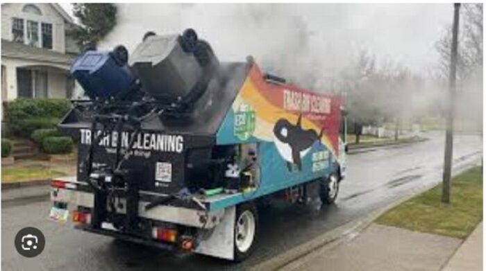 Garbage can cleaning service for odor removal