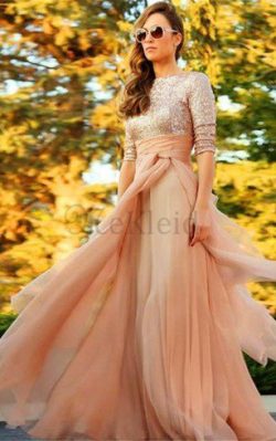 Juwel Ausschnitt Chiffon Elegantes Stilvolles Abendkleid ohne Ärmeln – MeKleid.de