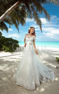 Appliques Mermaid Button Lace Fabric Wedding Dress – Gillne.com