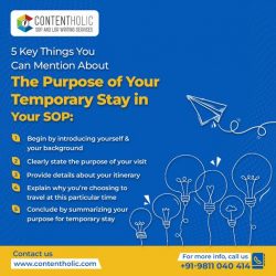 Temporary Stay SOP | 5 Key Things Mentioned By Best SOP Writing Services