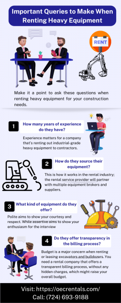 Important Queries to Make When Renting Heavy Equipment