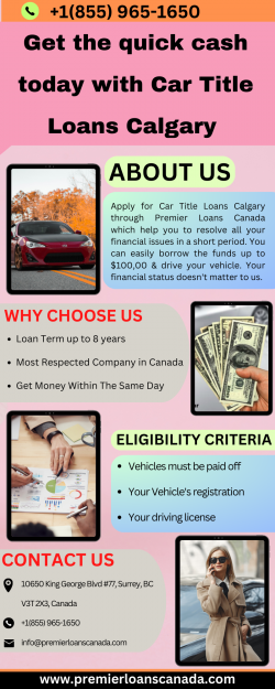 Get the quick cash today with Car Title Loans Calgary