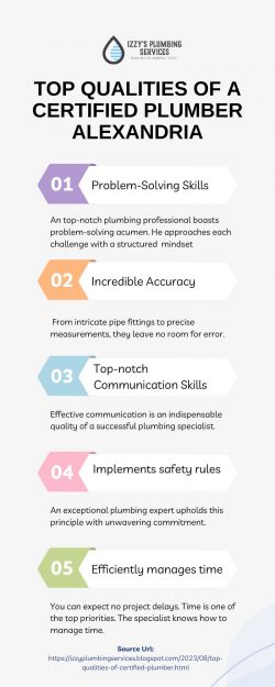 Top Qualities Of A Certified Plumber Alexandria