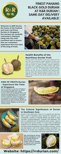 Finest Pahang Black Gold Durian at R&R Durian | Same-Day Delivery Available!