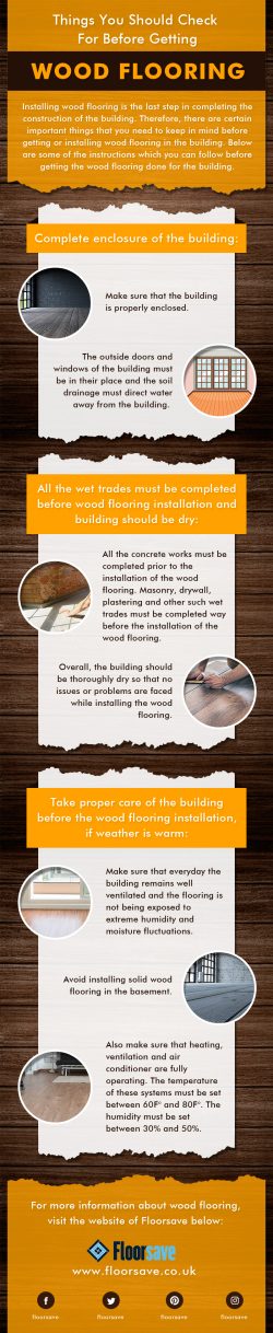 Infographic- Things to consider when installing Wood Flooring