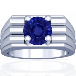 Perfect Prong Set Setting Mens Sapphire Ring