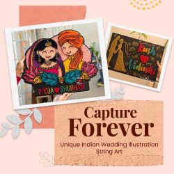 Capture Forever: Unique Indian Wedding Illustration String Art