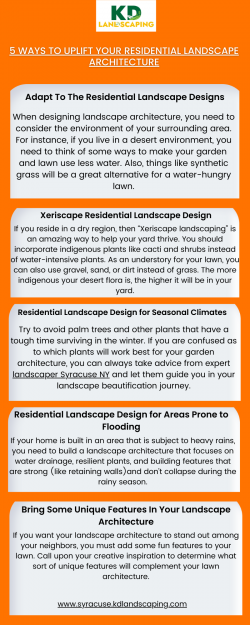 5 Ways To Uplift Your Residential Landscape Architecture
