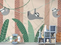 Purchase Sloth Cartoon Wallpaper Mural for Kids Room