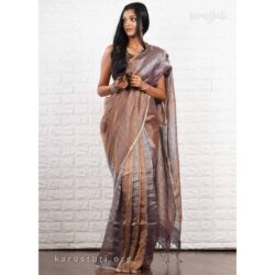 Linen Metallic Zari Handloom Saree – TAPLZ09