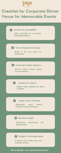Checklist for Corporate Dinner Venue for Memorable Events