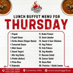 Indian Buffet Calgary at Sizzling Grill