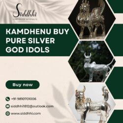 Kamdhenu Pure Silver God Idols for Blessings & Prosperity
