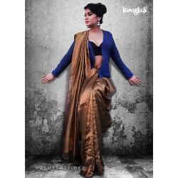Luxurious Twill Metallic Handloom Saree – TZ165og