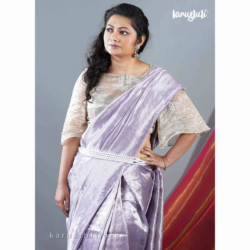 Luxurious Twill Metallic Linen Handloom Saree – TZ165B7