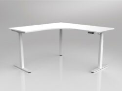 OL Agile Adjustable 90° Workstation – White Top with White Frame