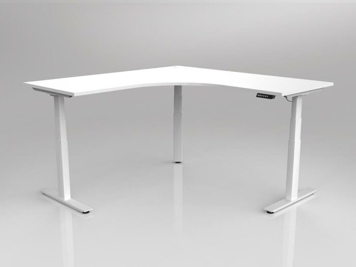 OL Agile Adjustable 90° Workstation – White Top with White Frame