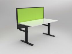 OL Agile Single Desk with Hung Screen – Black Frame