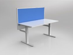 OL Agile Single Desk with Hung Screen – White Top with White Frame