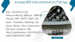 Incoloy 825 Instrumentation Fittings