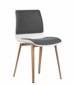 ST Pod Fabric Upholstered Breakout Chair with Timber Base