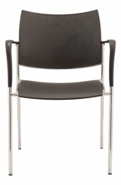 GP Element Upholstered Chair with Arms & Chrome Legs