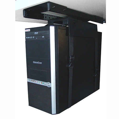 Vertical Slide & Rotate Metal CPU Holder with Straps