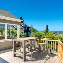 FL 5 Piece Outdoor Bar Table Setting with Cross Barstool