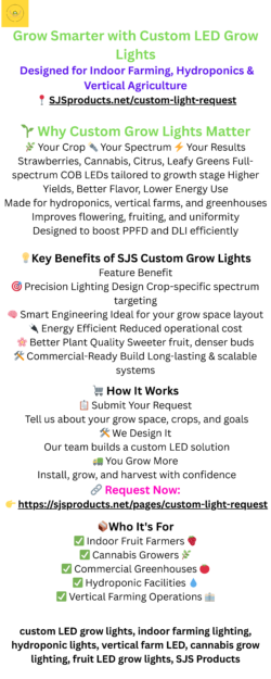 Custom LED Grow Lights for Indoor Farming | SJSproducts.net