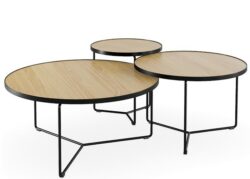 DD Eclipse Round Coffee Table in Metal Tube Base
