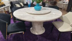DT852 ROUND MARBLE DINING TABLE WITH LAZY SUSAN