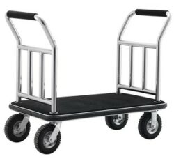 Dolphy Luggage Trolley Cart 60x53x120 cm – Black/Silver