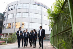Students at Bhartiya Vidya Bhavan Institute of Management Science, Kolkata