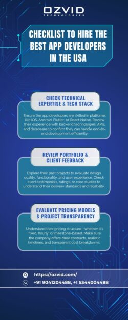 Checklist to Hire the Best App Developers in the USA: OZVID Technologies