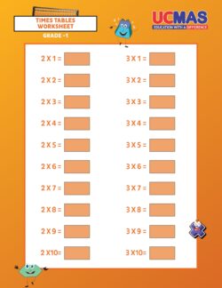 Download Free Printable Times Tables Worksheets | UCMAS USA