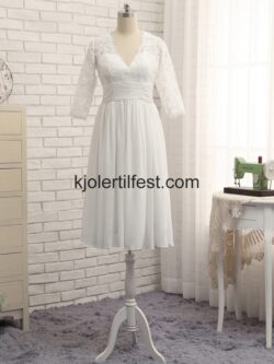 Hvit A-Linje Chiffon Kort Brudekjoler