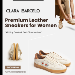 . Luxury Meets Comfort: Handpremium Leather Sneakers for Women
