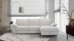 SF-395 2PC FABRIC LOUNGE FEATURING SOFA BED AND STORAGE