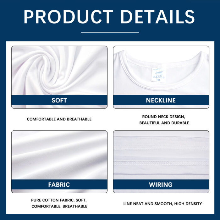 Sublimation Blank T-Shirts Round Collar long Sleeves Adult White Polyester t Shirts