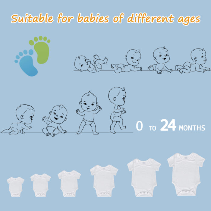 Sublimation Blanks baby undershirts,White Short Sleeve Polyester romper newborn t shirts